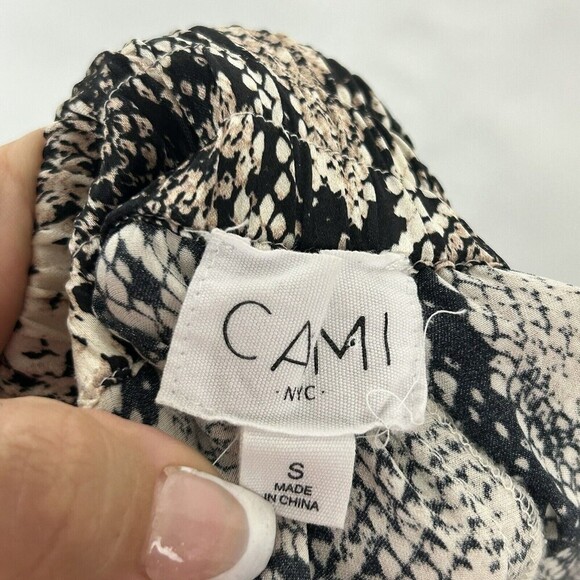 Cami NYC Size Small Zoe Silk Joggers Pants Snakeskin Python Beige - Picture 6 of 7